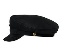 Sterkowski Liverpool Style Cap | 100% Cotton Breton for Men and Women Greek Fishermans Vintage Sailor Hat Mariner Yachting Newsboy Skipper 56 cm Black