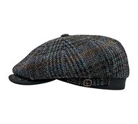 Sterkowski Malone | Vintage Harris Tweed Mens Flat Cap Classic Retro Thomas Shelby Wooly Hat Peaky Style Victorian Yorkshire Grandad UK 6 5/8 Blue Check