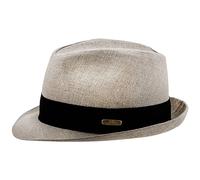 Sterkowski Model Folk Beach Hat | Linen Cloth Trilby for Men and Women Fedora Sun Hats Mens UK 7 Beige