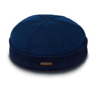 Sterkowski Navy Watch | 100% Wool Beanie for Men and Women | Docker Cap Work Outdoor Short Trawler Handmade Warm Longshoremen Sailor Mariner Brimless Fisherman Skully Winter Navy Blue 57 cm