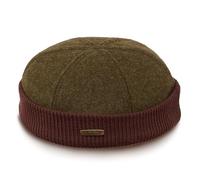 Sterkowski Navy Watch | 100% Wool Beanie for Men and Women | Docker Cap Work Outdoor Short Trawler Handmade Warm Longshoremen Sailor Mariner Brimless Fisherman Skully Winter Khaki/Brown 62 cm