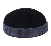 Sterkowski Navy Watch | 100% Wool Beanie for Men and Women | Docker Cap Work Outdoor Short Trawler Handmade Warm Longshoremen Sailor Mariner Brimless Fisherman Skully Winter Black/Gray 60 cm
