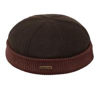 Sterkowski Navy Watch | 100% Wool Beanie for Men and Women | Docker Cap Work Outdoor Short Trawler Handmade Warm Longshoremen Sailor Mariner Brimless Fisherman Skully Winter Brown 61 cm