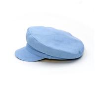 Sterkowski Pireus Cap | 100% Linen Sailor Hat Vintage Barge Mariners Breton Military Greek Fishermans Fiddler Women Grandad Hats Mens Summer UK 6 7/8 Light Blue