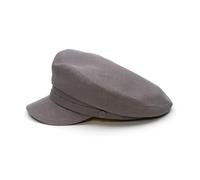 Sterkowski Pireus Cap | 100% Linen Sailor Hat Vintage Barge Mariners Breton Military Greek Fishermans Fiddler Women Grandad Hats Mens Summer UK 7 5/8 Medium Gray