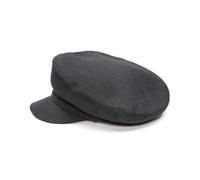 Sterkowski Pireus Cap | 100% Linen Sailor Hat Vintage Barge Mariners Breton Military Greek Fishermans Fiddler Women Grandad Hats Mens Summer UK 7 1/4 Black