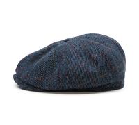 Sterkowski Shelby Cap | 100% Harris Tweed Newsboy for Men Flat Mens Caps Baker Boy Wool Warm Hat Paperboy Peaks Retro 57 cm Blue/Red Check