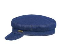 Sterkowski Trawler Fiddler Cap | 100% Cotton Denim Breton for Men and Women Captain Hats Summer Hat Newsboy Greek Driver Peaked 62 cm Dark Blue