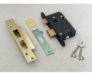 Sterling 5 Lever Mortice Sashlock 67mm (2.5”) BS3621 British Standard - Brass Fi