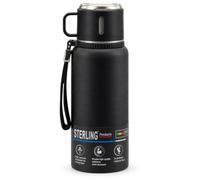Sterling 700ml Vacuum Flask with Cup & Carry Strap, Black
