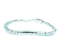 Sterling 925 Silver Ring, Modern Designer Princess Cut Stone Set 7.5" inch Tennis Bracelet for Women/Ladies