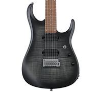 Sterling by Music Man John Petrucci JP15-7 String with Flame Top in Trans Black Satin