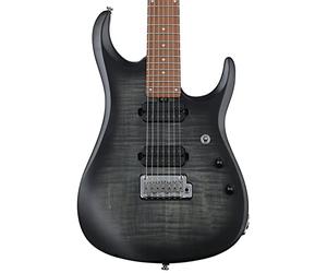 Sterling by Music Man John Petrucci JP15-7 String with Flame Top in Trans Black Satin