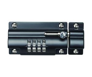 Sterling Combination Locking Bolt 110mm Black Keyless for Shed Gate Door Lock