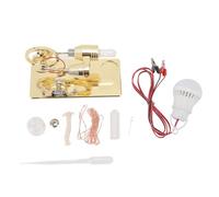 Sterling Engine Model with LED Bulb Flywheel Stirling Engine Motor Model Educational Toy Electricity Power Generator for Kids Science Project Physical Learning (Gold)