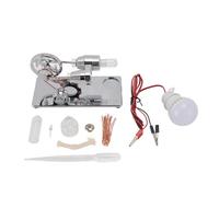 Sterling Engine Model with LED Bulb Flywheel Stirling Engine Motor Model Educational Toy Electricity Power Generator for Kids Science Project Physical Learning (Silver Clip)