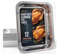 Sterling Extra Deep Aluminium Roasting Trays 46cm - Catering Grade Turkey Foil Pans for Christmas & Events - Pack of 6