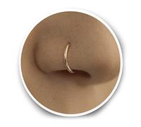 Sterling Gold Nose Ring Small and Extra Thin 0.5mm Diameter 6mm,8mm (8mm, Gold)