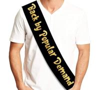 Sterling James Co. Back By Popular Demand Black & Gold Glitter Sash - Welcome Home Decorations, Divorce Party Supplies, Funny Homecoming Gifts