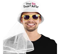 Sterling James Co. Stag Do Party Bucket Hat with Bridal Veil for Groom - Bachelor Party Favors & Supplies