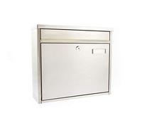 Sterling MB16ST Ouse Wall Mounted Stainless Steel Lockable Weatherproof Post Box, Stainless, 36x32x12cm