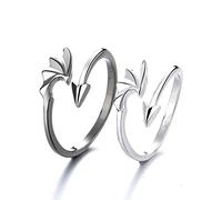 Sterling metal Open Finger Ring S925 Sterling metal Ring Couple Ring Male and Female Students End Ring Activities Open Long Distance Love Gifts for Lover Ring, Adjustable Opening (Ring Adjusta