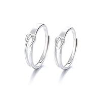 Sterling metal Open Finger Ring S925 Sterling metal Wave Couple Rings Men and Women Personality Open Couple Ring Hand Jewelry, Gifts for Lover Ring, Adjustable Opening (Ring Adjustable opening
