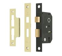 Sterling Mortice Sashlock Polished Brass 3 Lever - 2.5"