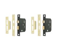 Sterling MLS330 3-inch/76mm 3-Lever Sashlock - Brass (Pack of 2)