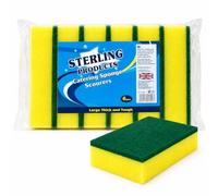 STERLING PRODUCTS Catering Sponge Scourers 6 Pack - Heavy Duty Cleaning Sponges for Commercial Kitchens, Pots, Pans & Catering Use