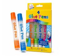 STERLING Products Glue Pens, Pack of 4 Washable Kids Glue Pens with Roller Applicator, School Glue for Arts & Crafts, Card Making, Paper, Classroom & DIY Projects