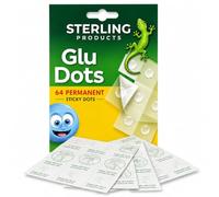 Sterling Products Permanent Sticky Dots 64 Pack | Double Sided Clear Adhesive Mounting Dots | Permanent Sticky Pads for Photos, Posters, Displays, Crafts & Decorations
