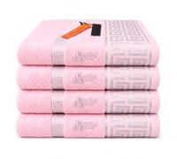 Sterling Saver Greek Key Border Bath Towel for Bathroom Spa Gym & Hotels | Extra Large 100% Cotton & Highly Absorbent Quick Dry Bath Towels for Daily Use | Soft Fluffy Towel for Sensitive Skin
