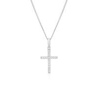 Sterling Silver 0.10ct Diamond Cross Pendant