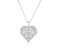 Sterling Silver 0.10ct Diamond Heart Locket Pendant