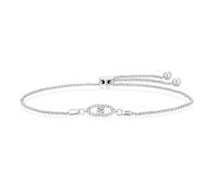 Sterling Silver 0.10ct Diamond Interlink Pear Shaped Bolo Bracelet