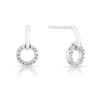 Sterling Silver 0.10ct Diamond Total Circle Drop Earrings