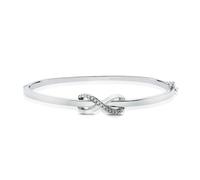 Sterling Silver 0.10ct Infinity Diamond Bangle