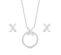 Sterling Silver 0.15ct Total Diamond Kiss Earring & Pendant Set