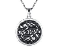 Sterling Silver 12 Constellation Coin Pendant s Horoscope Astrology Embossed Jewelry Birthday Gift for Women Men