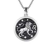 Sterling Silver 12 Constellation Coin Pendant s Horoscope Astrology Embossed Jewelry Birthday Gift for Women Men