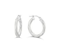 Sterling Silver 16mm Polished Twist Hoop Earrings