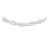 Sterling Silver 17" Entwined Textured Herringbone Necklace