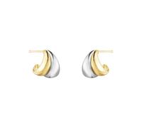 Sterling Silver & 18ct Yellow Gold Curve Earrings Small