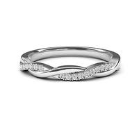 Sterling Silver 2.5mm Petite Twisted Vine Genuine Moissanite Ring Wedding Band Matching Ring (N)