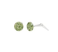 Sterling silver 2mm dark peridot cubic zirconia cz earrings gift box included