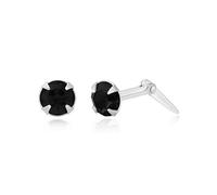 Sterling silver 3mm round jet crystal Andralok stud earrings/Gift box