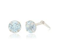 Sterling silver 5mm round sky blue topaz Andralok stud earrings/Gift box