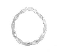 Sterling Silver 7.5" Entwined Textured Herringbone Bracelet