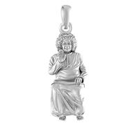 Sterling Silver (92.5% purity) Spiritual Sathya Sai baba Pendant for Men & Women Pure Silver religious Satya Sai Baba Locket for Good Health & Wealth Sliver -Clevio978-1